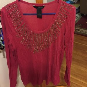 Calvin Klein Pink long sleeve shirt w detail