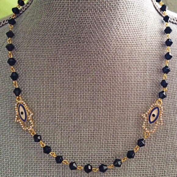 Hamsa Necklace Rosary Chain Hamsa Amulet Necklace