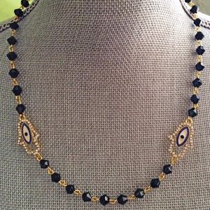 Hamsa Necklace Rosary Chain Hamsa Amulet Necklace