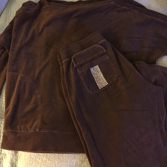 Brown velour jogging suit