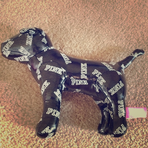 Small black Victoria's Secret plush dog NWT