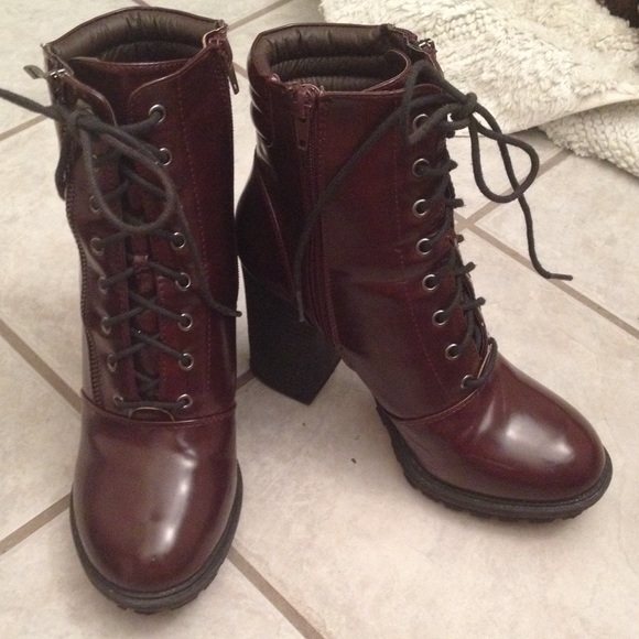 Maroon Heeled Boots