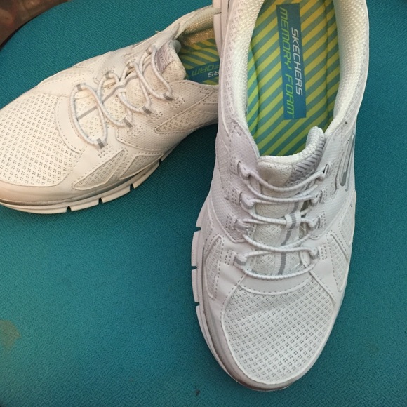 White Skechers with Memory Foam