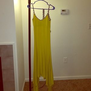 Gorgeous yellow asymmetrical Bebe dress