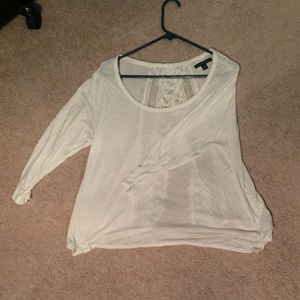 Open lace back white shirt