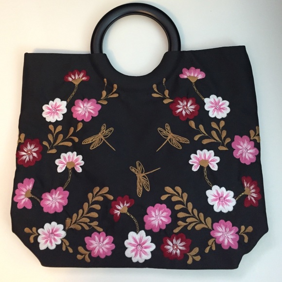 Embroidered and Beaded Handbag