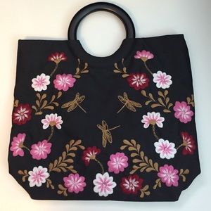 Embroidered and Beaded Handbag