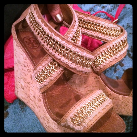Tory Burch Lucian Wedge Sandals Size 8 Wedges
