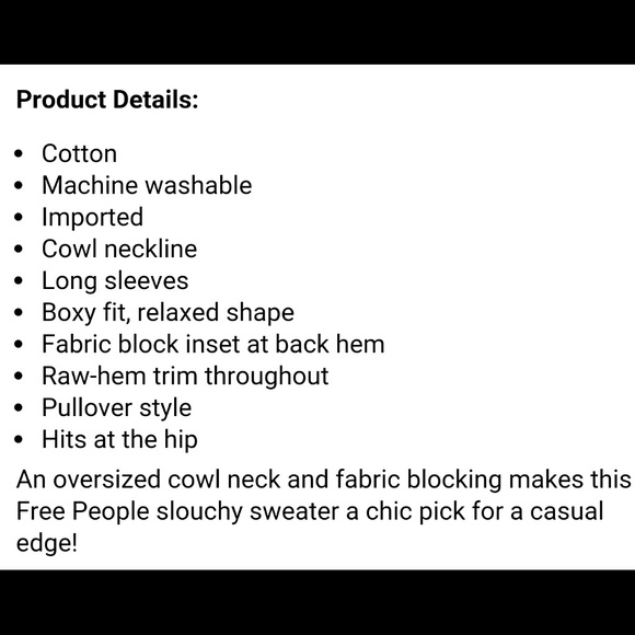 Free People Oversized Open Back Top - Picture 4 of 4