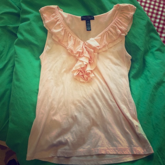 Pink Ralph Lauren Ruffle Tank