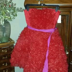 Pearl for Marchesa red Holiday Party semi formal