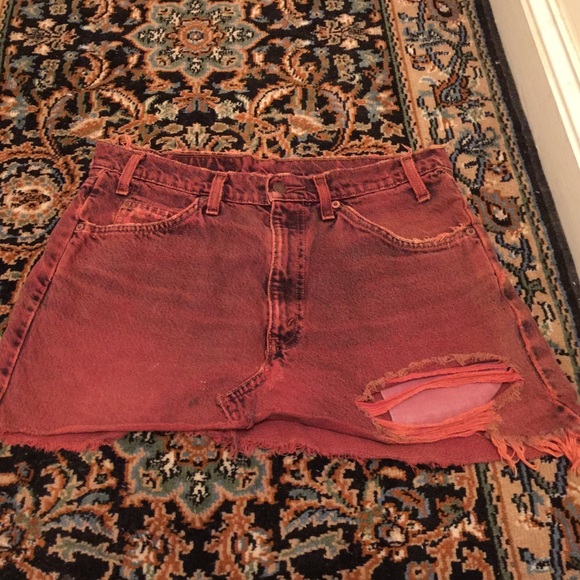 Urban renewal acid washed jean skirt