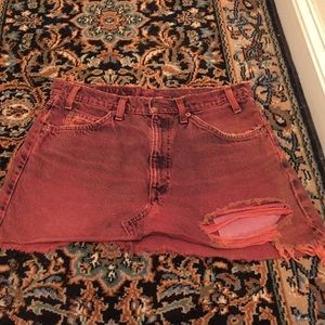 Urban renewal acid washed jean skirt
