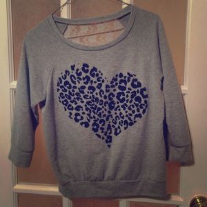 Grey heart sweater