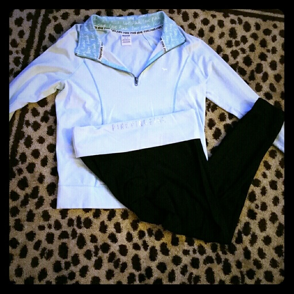 Victorias Secret pink yoga top and matching pants