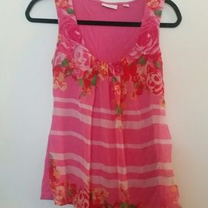 Pink floral patterned tank top