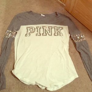 Pink Victoria Secret's white Glittery top