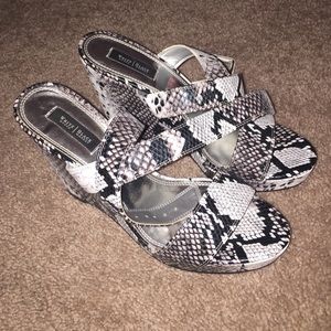 Snake Print Wedges