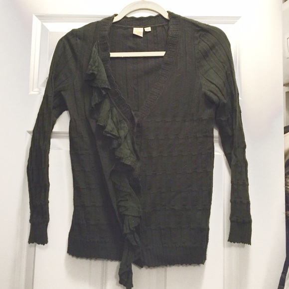 Anthropologie Ruffle Front Cardigan
