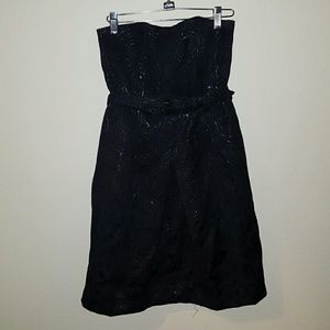 Black strapless dress