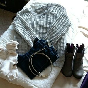 Grey knitted sweater