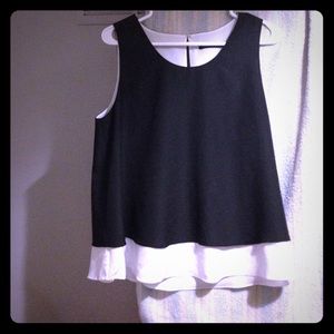 Black and white baby doll tank top.