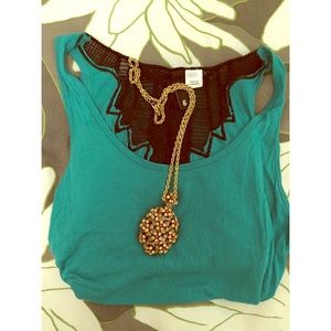 Golden long anthropologie necklace π