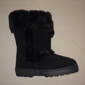 Style and Co. Black Fluffy Winter Boots