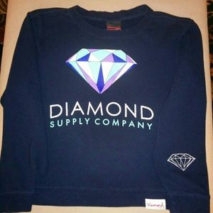 Women's Diamond Supply Sweatshirt Navy Blue