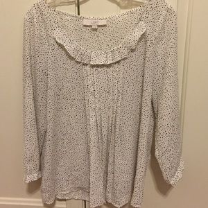 White with black dots blouse from LOFT