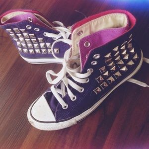 Studded converse high top