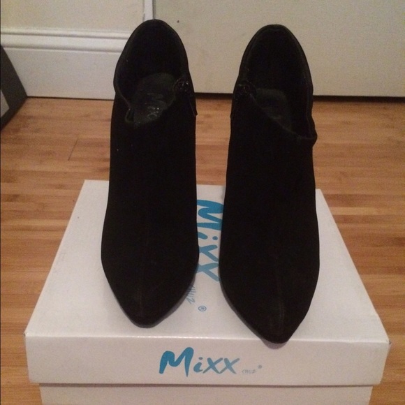 Faux suede booties