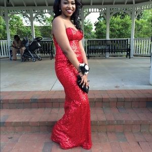 Red Prom Dress . Size small/medium . Worn once .