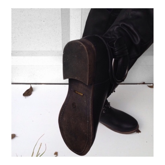 Black Charlotte Russe Riding Boots with Spikes - Picture 4 of 4