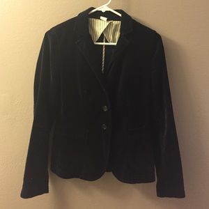 Navy blue velvet J Crew blazer