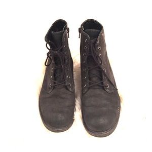 black combat boots