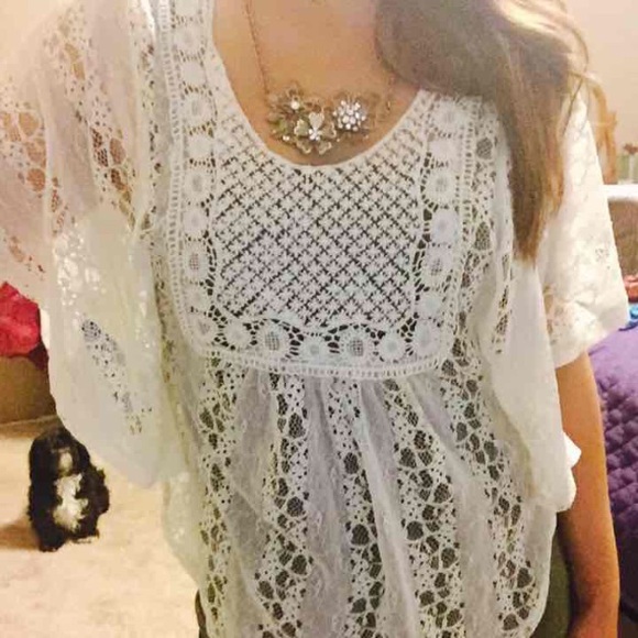 Lace kimono like top