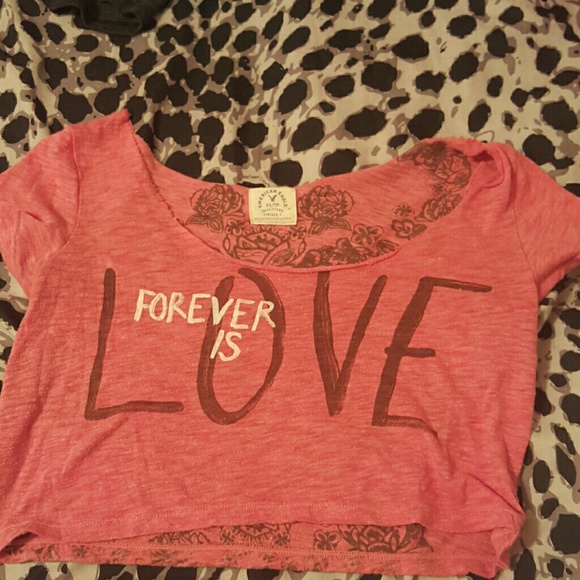 Pink American Eagle vintage crop top