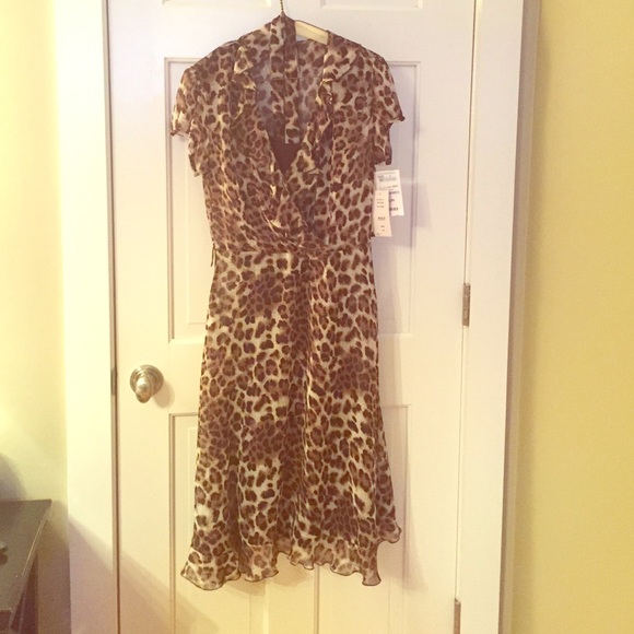 MSK Size 8 Leopard Print Dress