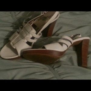 EUC Never worn white leather strappy, sandals