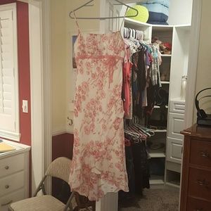 White dress with pink flowers