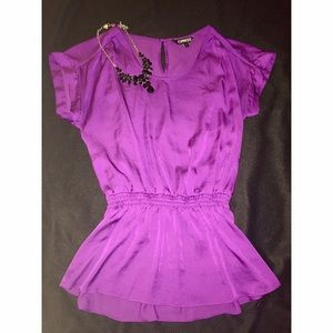 Express Purple Peplum Blouse