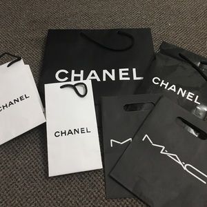 Chanel and MAC shopping bags