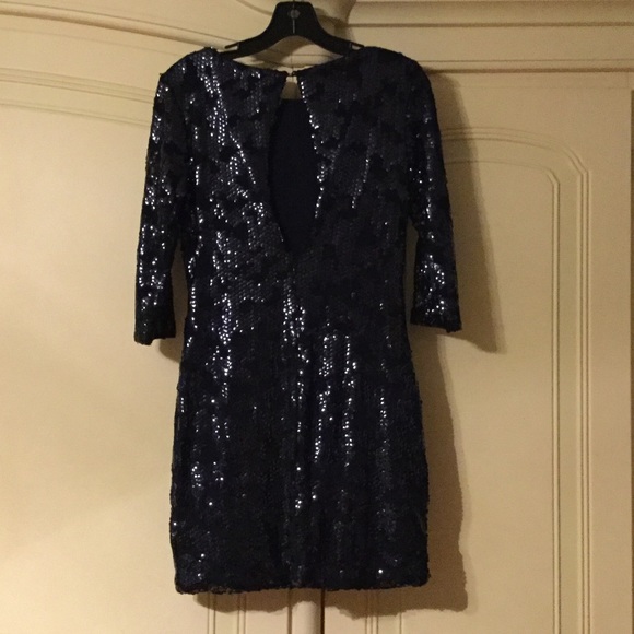 Navy Blue Sequined Cocktail Dress $ reduced ‼️ - Picture 2 of 4