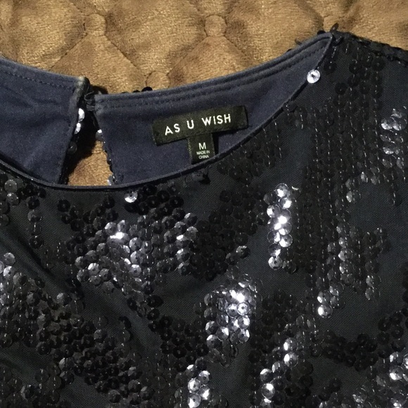 Navy Blue Sequined Cocktail Dress $ reduced ‼️ - Picture 4 of 4