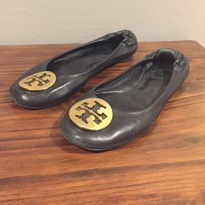 Black Tory Burch Reva Ballet Flats