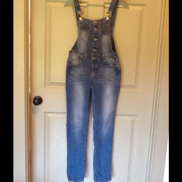 Skinny Jean Overalls Juniors Medium 7