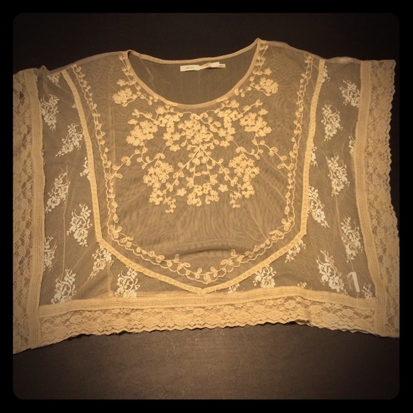 🆕🆕Kimchi Blue Lace & Mesh Swing Top - Picture 1 of 4