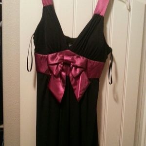 Short black and cranberry LBD