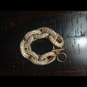 Pave stone link bracelet